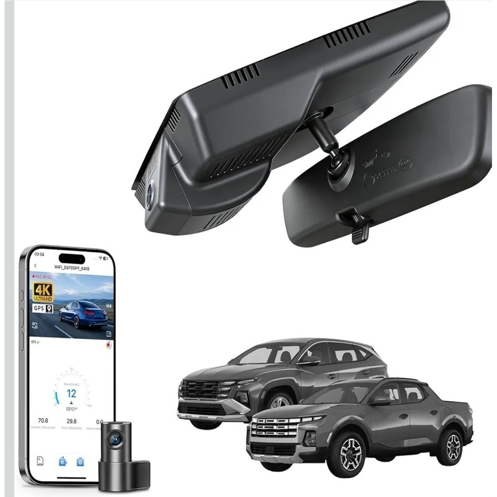 Mangoal Front 4K & Rear 1080P Dash Cam for Hyundai Tucson & Santa Cruz 2022-2026
